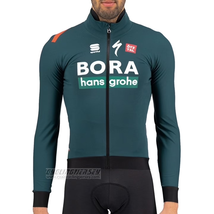2021 Cycling Jersey Bora-Hansgrone Green Long Sleeve and Bib Short